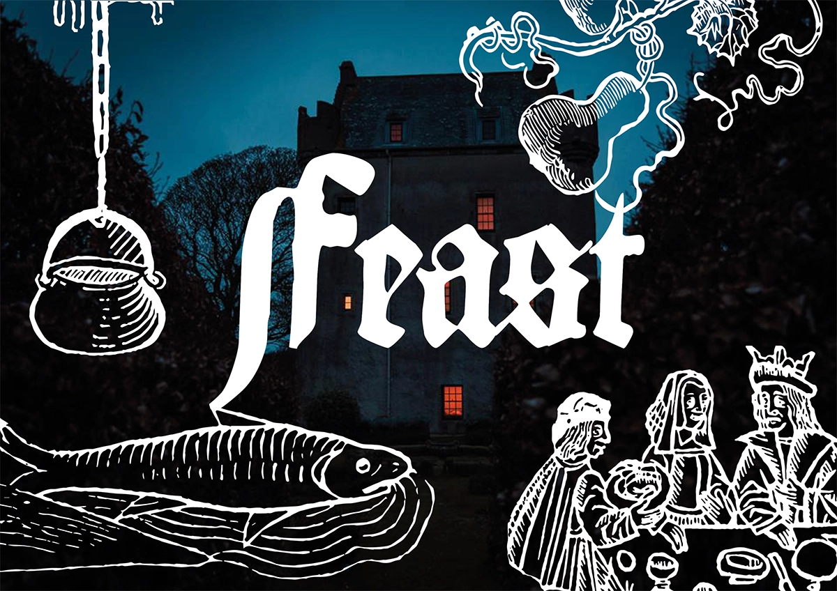Preliminary title card for FEAST, a medieval cookery television pilot produced by Tomas Brown.