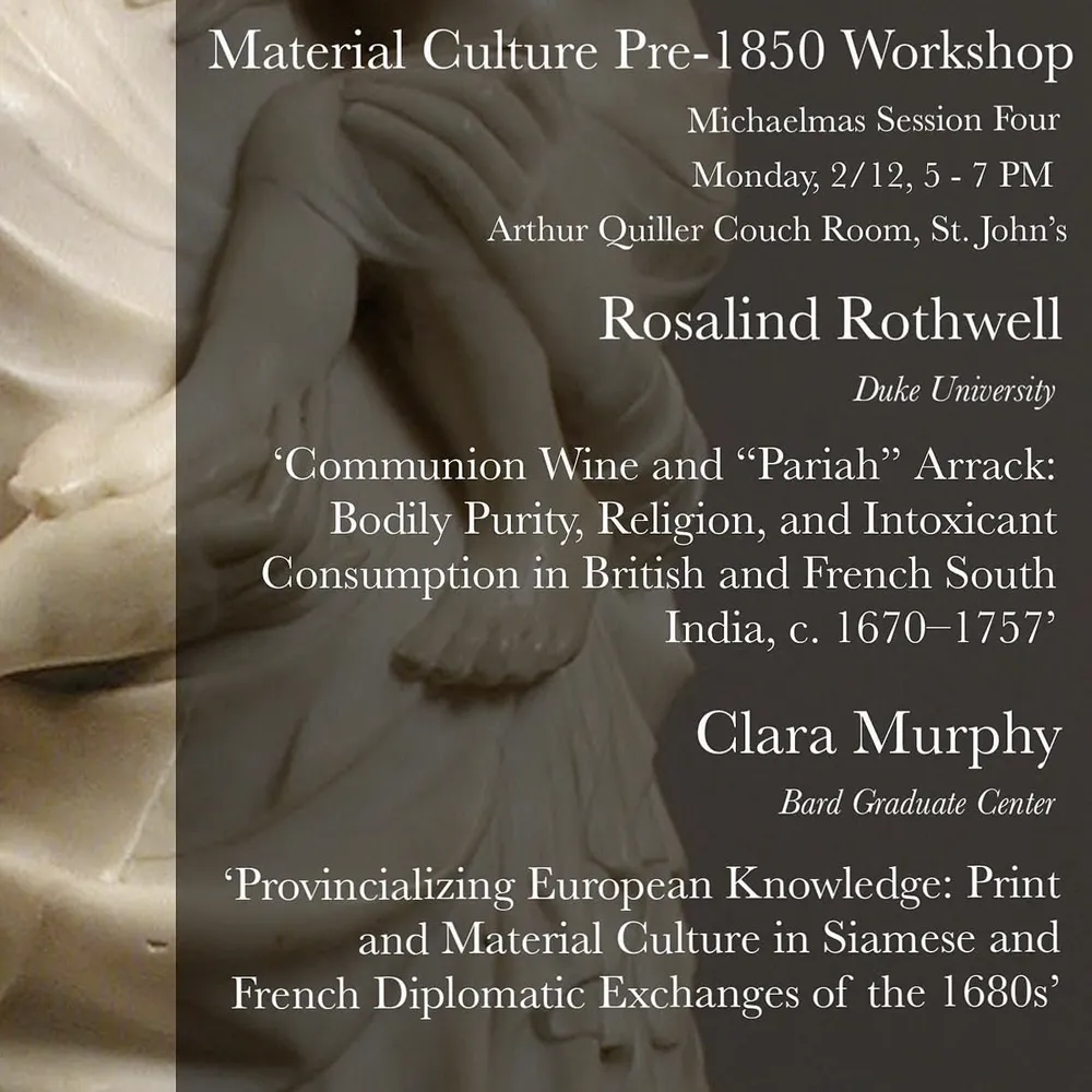 Cambridge Material Culture Workshop Michaelmas 2024 session four programme