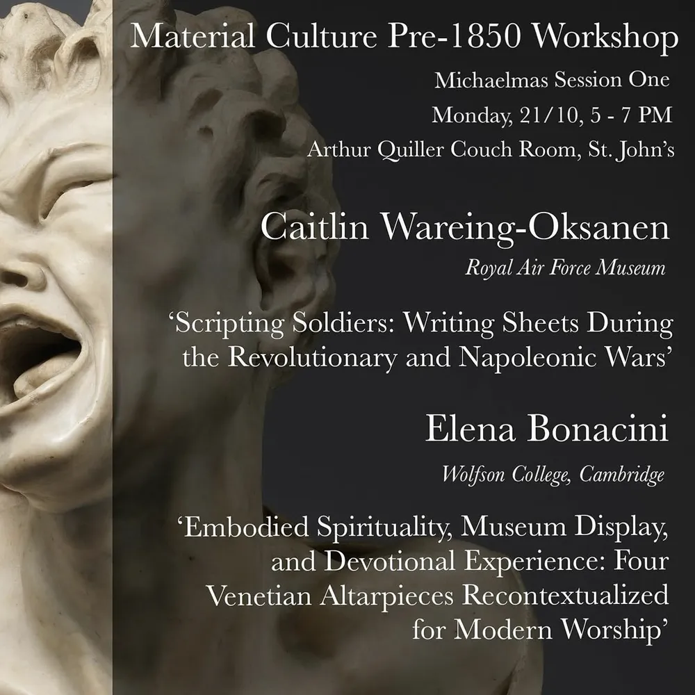 Cambridge Material Culture Workshop Michaelmas 2024 session one programme