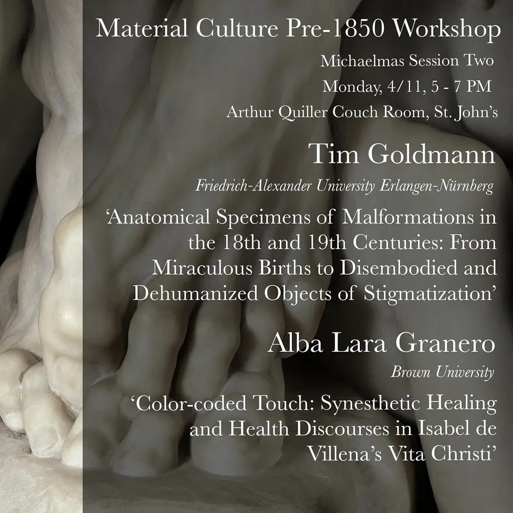 Cambridge Material Culture Workshop Michaelmas 2024 session two programme