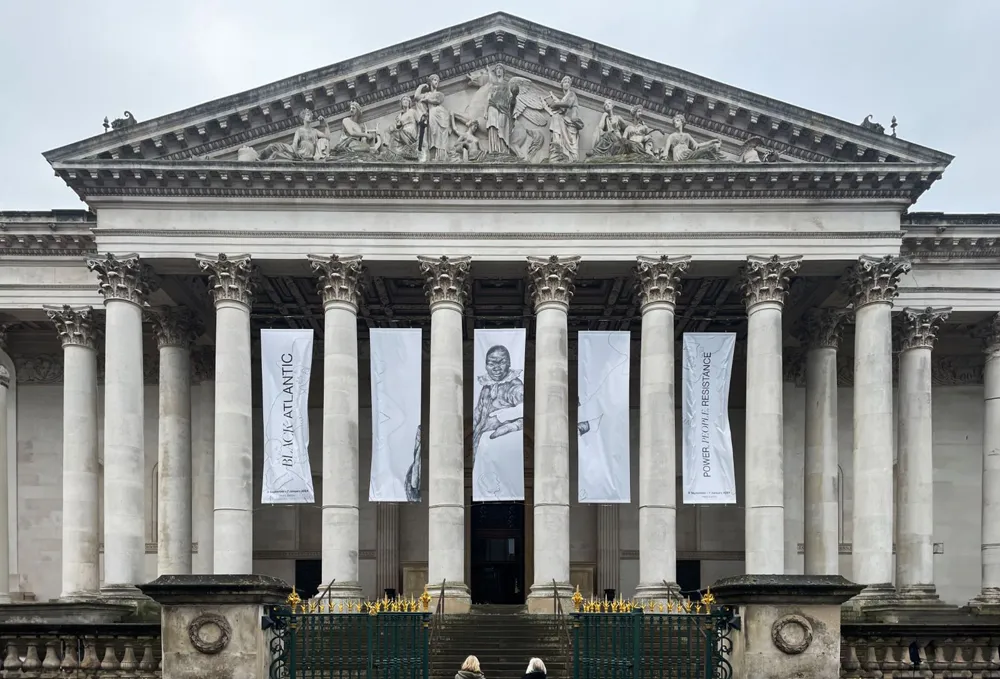 Advertising for the Black Atlantic exhibition at the Fitzwilliam Museum, Cambridge, 2023