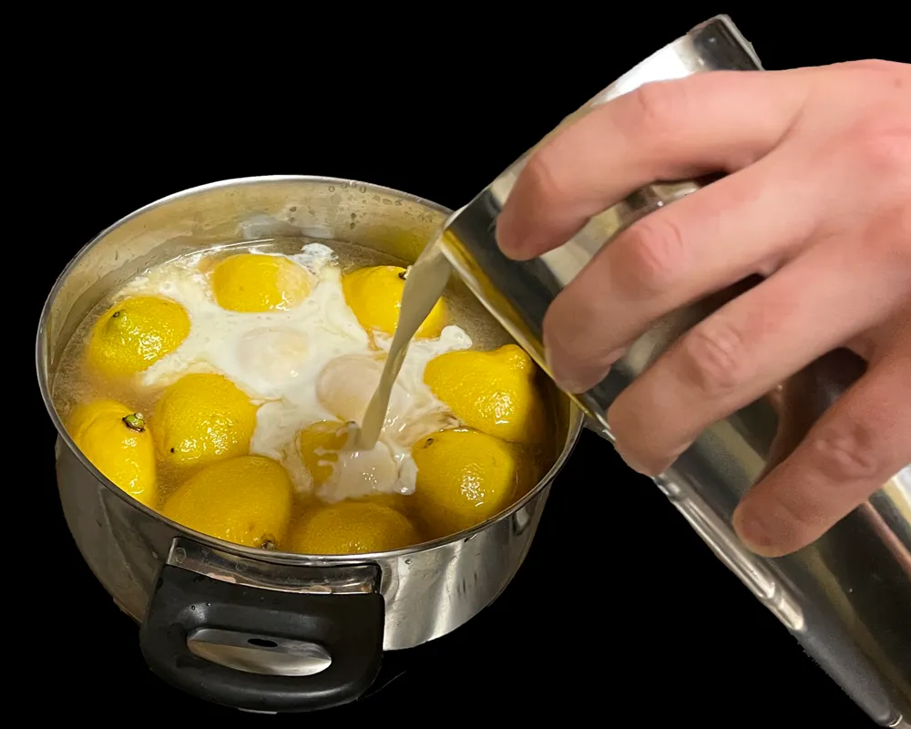 Curdling milk for an eighteenth-century milk punch recipe